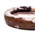 Boho Chic Breccia Marble White Brown Round Edged Catch-All Tray For Sale - Image 3 of 7