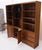 3 Bay Mid-Mentury Modern Walnut Glass Doors Bookcase Wall Unit Curio Cabinet For Sale - Image 15 of 18