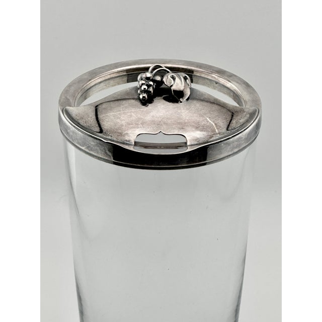 Fine Mid 20th Century Danish Sterling Silver & Crystal Martini - Cocktail Pitcher & Matching Stirrer Spoon Set For Sale - Image 13 of 18