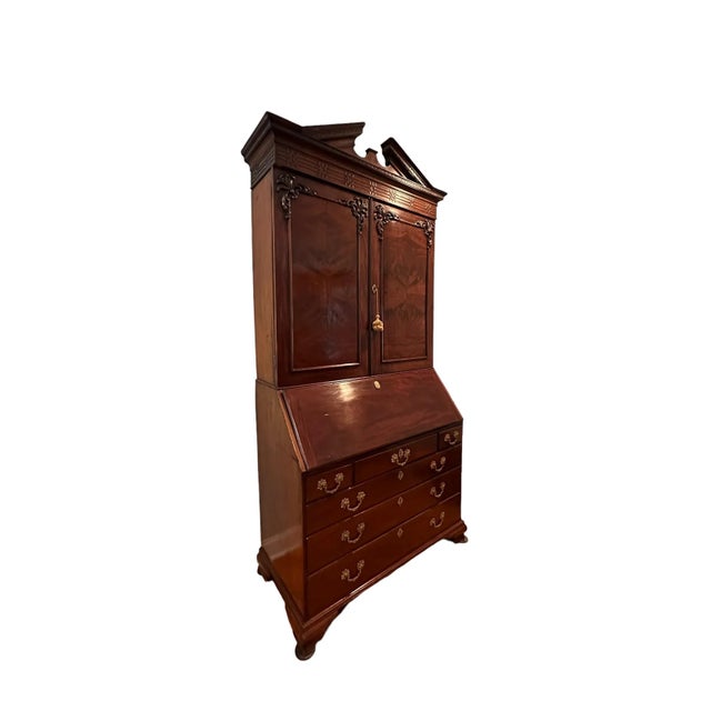 English Late 18th Century George III Burled Walnut Secretary For Sale - Image 3 of 13