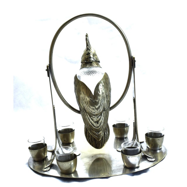 Silver Antique Kakadu Liqueur Set, Austria, 1910s, Set of 7 For Sale - Image 8 of 15