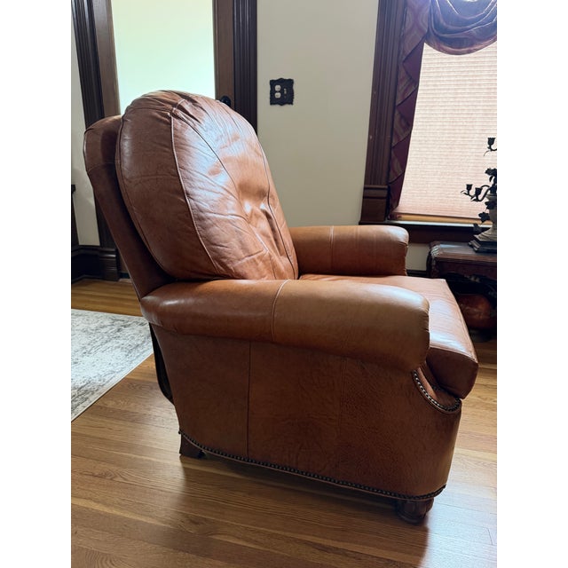 Traditional Bradington Young Leather Recliner For Sale - Image 3 of 11