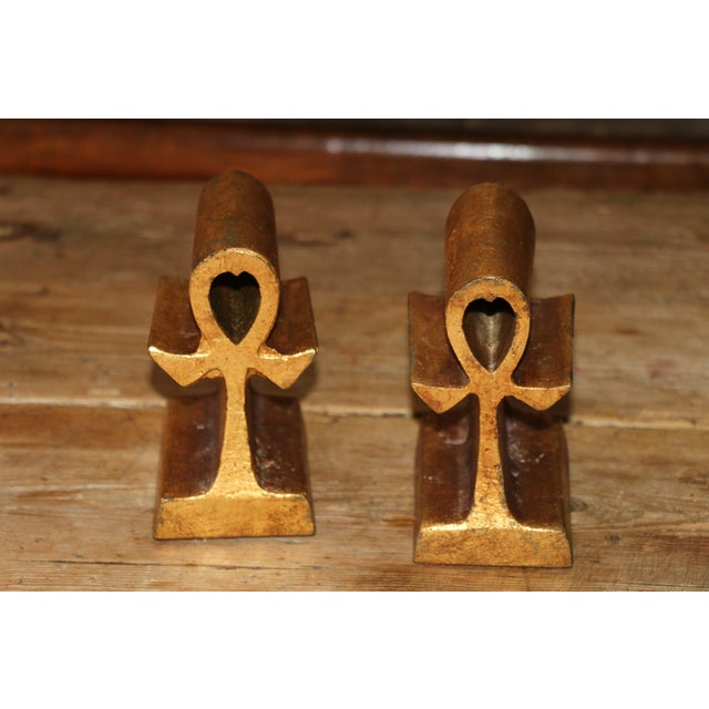 Mid-Century Modern Mid-Century Modern Art Ankh Bookends by C Jere, 1960s For Sale - Image 3 of 12