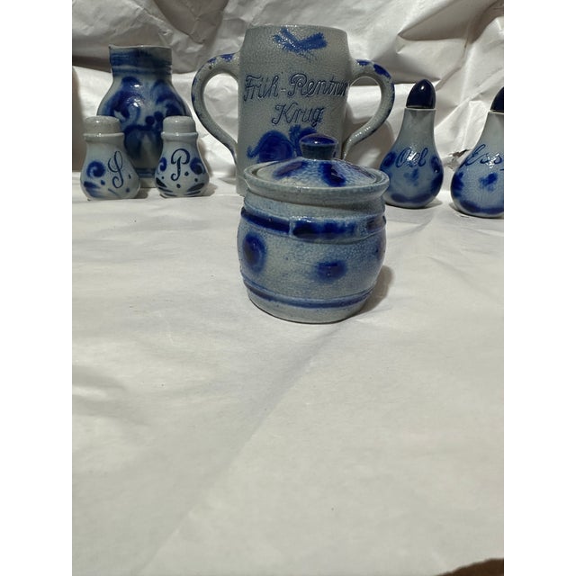 Vintage Westerwald Wertarbeit Salt-Glaze Cruet Set- 8 Pieces For Sale - Image 10 of 12