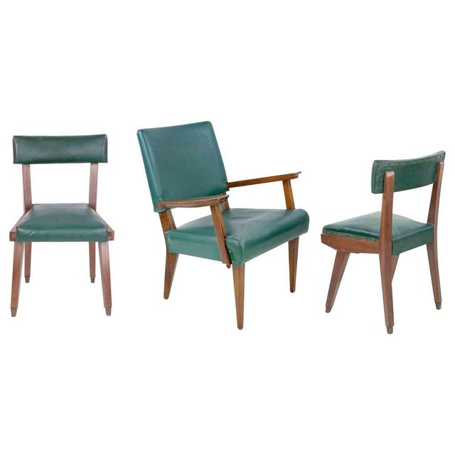 Armless Chairs and Armchair, 1950s, Set of 3 For Sale - Image 9 of 9