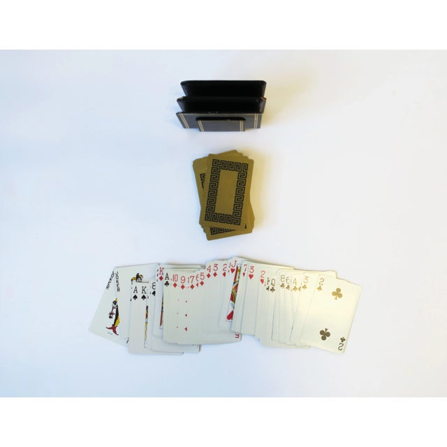 Mid 20th Century Vintage Playing Cards in Black and Gold With Greek Key Design For Sale - Image 5 of 13