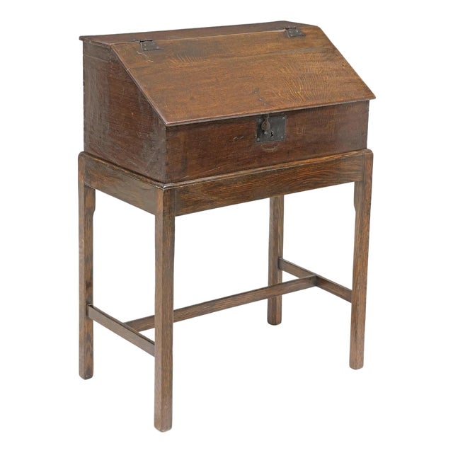 Antique Late 18th Century English Georgian Oak Box on Stand For Sale