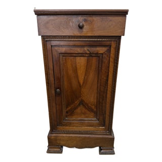 19th Century French Louis Philippe Walnut Nightstand or Side Table Marble Top. For Sale