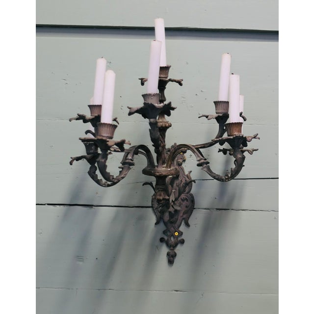 Gothic Bronze Wall Sconce For Sale - Image 4 of 8