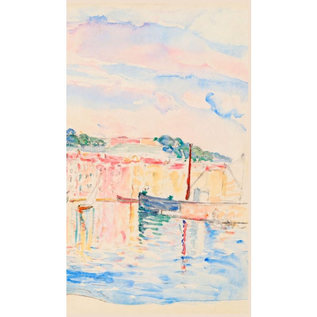 Pastel French Riviera Harbor Art Print – Le Port De Saint-Tropez by Lebasque, 16" X 12" For Sale In Buffalo - Image 6 of 7