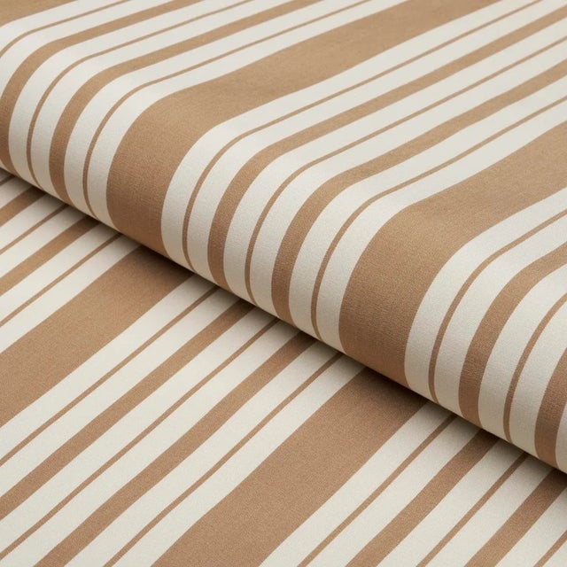 Schumacher SAMPLE - Schumacher X Mark D. Sikes Markie Stripe Fabric In Neutral For Sale - Image 4 of 5