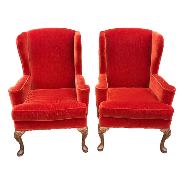 Mid 20th Century Hammary Furniture Wingback Chairs - A Pair For Sale
