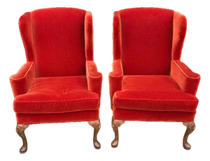 Mid 20th Century Hammary Furniture Wingback Chairs - A Pair