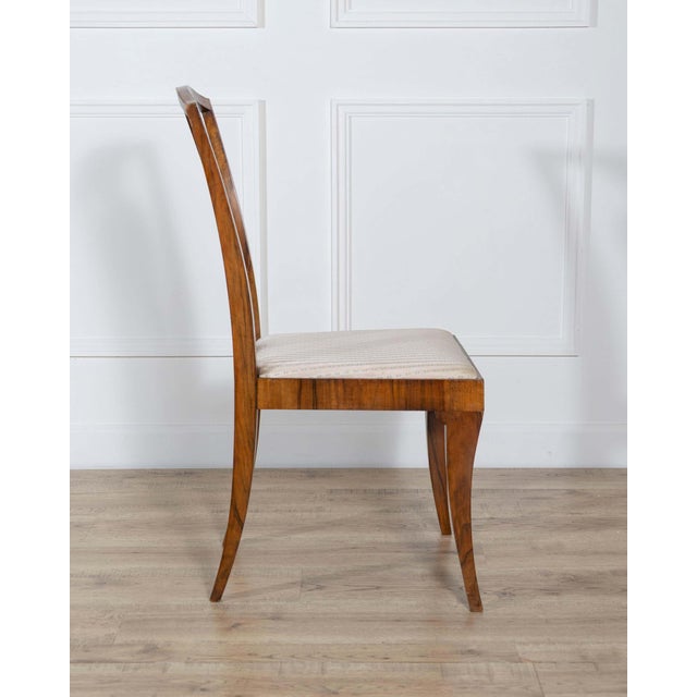 Wood Set of Four French Art Deco Dining Chairs in Walnut and Bois de Rose, circa 1920 For Sale - Image 7 of 9