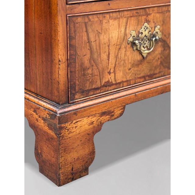 Brown Antique George II Walnut Chest of Drawers, 1740 For Sale - Image 8 of 14