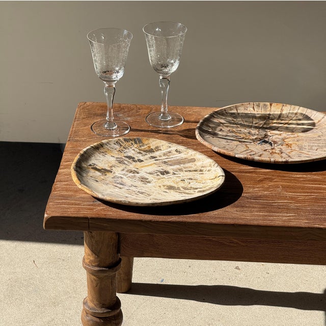 Small trinket dish or tray made of petrified wood. Petrified wood is a fossilized wood (from the same family as magnolia)...