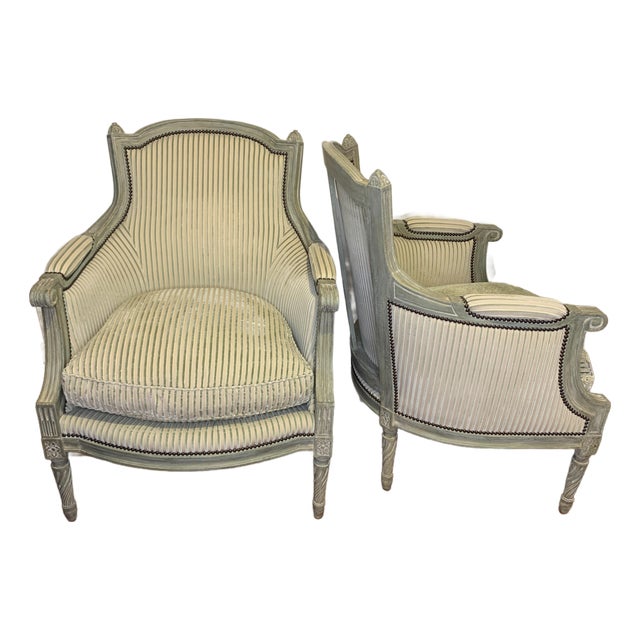 Pair of Dennis and Leen, Louis XVI-style Montalembert Chairs For Sale