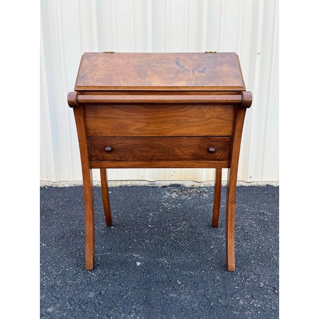Brown Antique Walnut and Burlwood Dough Box or Storage Table For Sale - Image 8 of 12