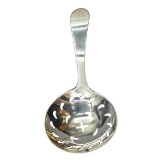 Georgian Sterling Silver Pierced Tea Caddy Spoon For Sale