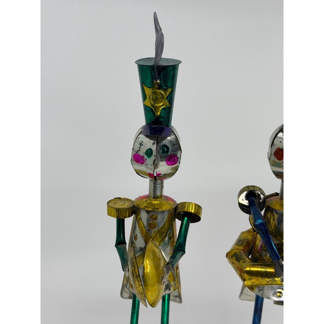 Gold Vintage Mexican Tin Soldiers, Whimsical Mexican Folk Art For Sale - Image 8 of 14