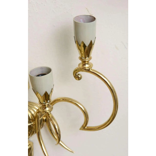 Maison Lunel Italian Brass Sconces - Pair For Sale - Image 4 of 10