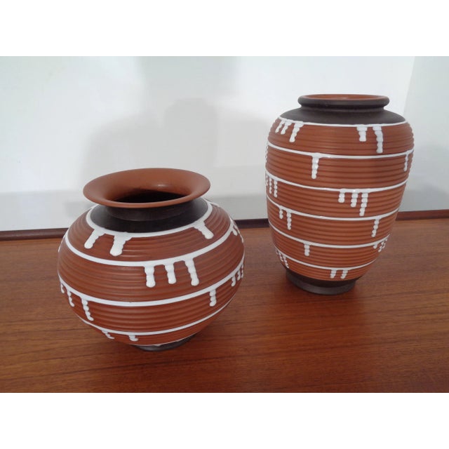 Mid-Century Modern German Ceramic Vase, 1960s, Set of 2 For Sale - Image 3 of 16