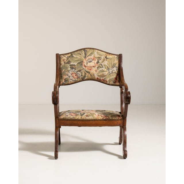 Oak Armchair with Tapestry Upholstery, Antique, France, 19th Century For Sale In Greensboro - Image 6 of 17