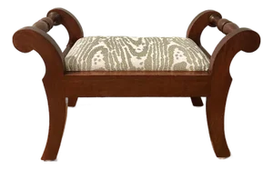 Vintage Biggs Richmond Mahogany Regency Revival Footstool With Designer Upholstery