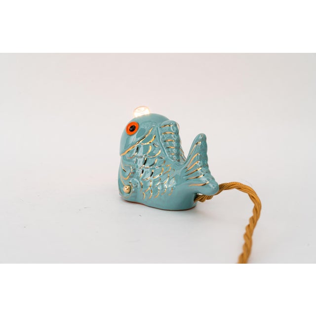 Vintage Ceramic Fish Table Lamp, 1960s For Sale - Image 4 of 12