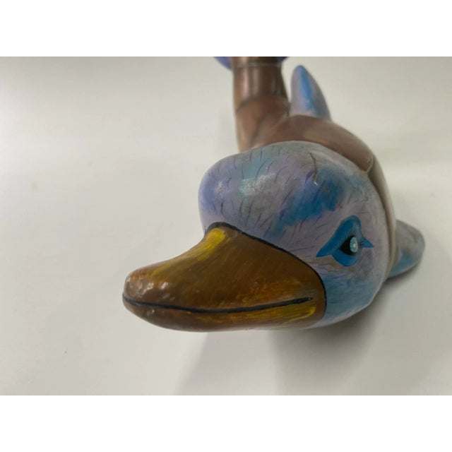 Brass Brass and Porcelain Dolphin Sculpture For Sale - Image 8 of 8