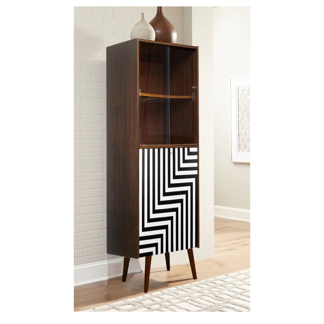 Polish Display Bar Cabinet with Op Art Motif, 1973 For Sale - Image 3 of 13