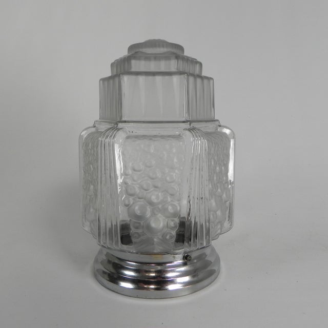 Art Deco Glass Skyscraper Ceiling Lamp by Francis Hubert for Muller Freres, 1930s For Sale - Image 18 of 18