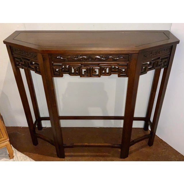 Timeless Antique Asian Carved Wood Console Table, circa early 1900’s