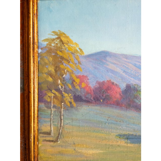 Early 20th Century American Impressionist Vibrant Pastel Colored Landscape Painting For Sale - Image 9 of 10