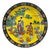 Japanese Yellow and Black Chinoiserie Style Porcelain Charger Plate, 1930s For Sale