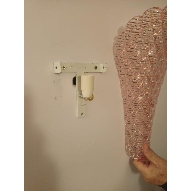 Mid 20th Century Pink Murano Sconces - a Pair For Sale - Image 11 of 11