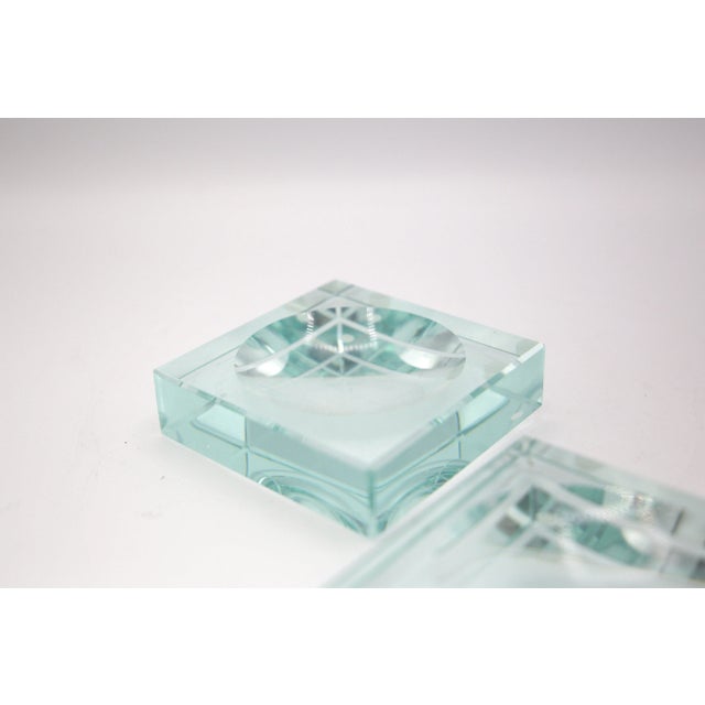1960s Vintage Crystal Ashtrays from Fontana Arte, Set of 2 For Sale - Image 5 of 7