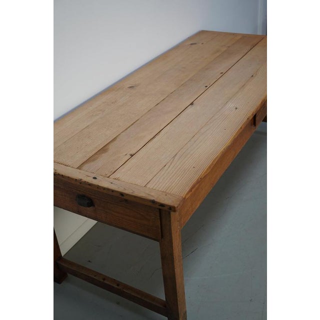 Antique Late 19th Century French Rustic Farmhouse Cherry Wood Dining Table For Sale - Image 16 of 18