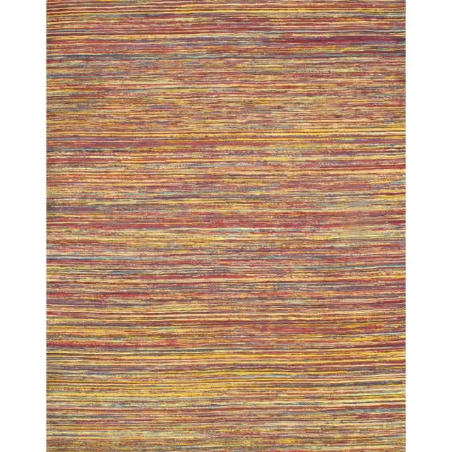 Textile Pasargad Multi-Color Sari-Silk Modern Flat Weave Rug - 4' X 6' For Sale - Image 7 of 7