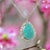 Persian Turquoise Diamond Pendant With Chain 17" 14k WG 9.9 TCW Certified For Sale - Image 11 of 18
