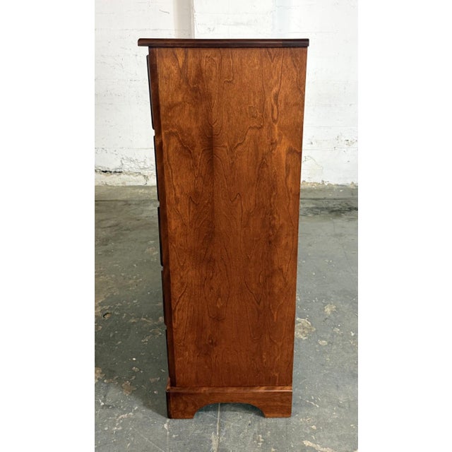 Brown Cherry Five-Drawer Chest of Drawers For Sale - Image 8 of 10