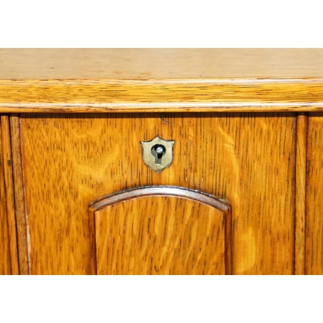 Brown Antique Art Nouveau Stationery Writing Cabinet with Calendar & Key For Sale - Image 8 of 18