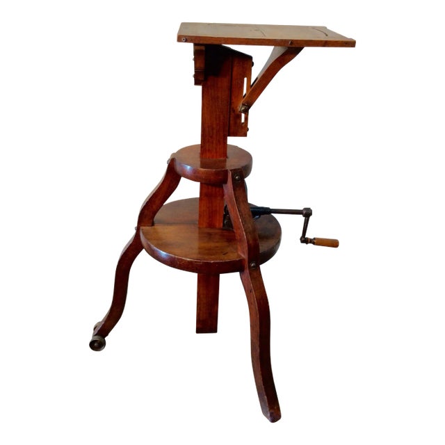 Early 1800s French Walnut Camera Stand For Sale