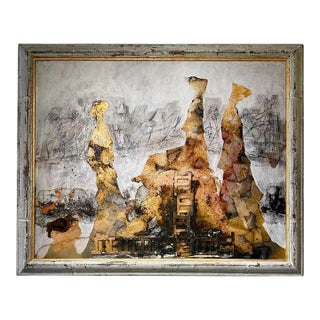 Andrea Stella "A Sunday to Remember" Gold Leaf Oil Mixed Media Painting, Figurative, Italian Contemporary Art, 2010 For Sale