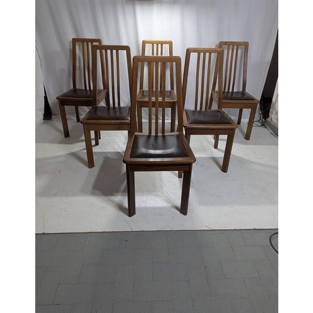 Mid-Century Modern Dining Chairs attributed to Mobil Girgi, 1970s, Set of 6 For Sale - Image 3 of 9
