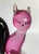 Art Deco Italian Venetian Murano Art Glass Pink and Black Cat For Sale - Image 3 of 10