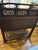 An exceptional Chinese hardwood desk or dressing vanity featuring an intricate, three-sided pierce-carved gallery top...