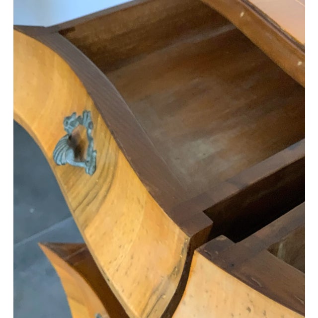 Wood Italian Olive Walnut Bur Lwood Bombe Chest of Drawers For Sale - Image 7 of 8