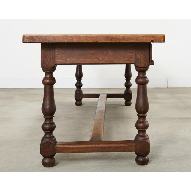 19th Century Country French Oak Farmhouse Trestle Dining Table 8 Ft. For Sale In Sacramento - Image 6 of 18