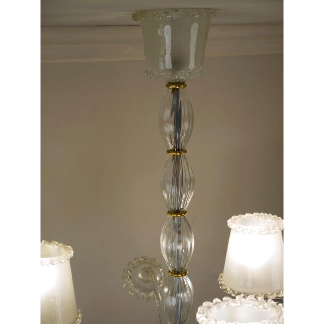 Vintage Murano Glass 3-Light Chandelier from Barovier & Toso, 1940s For Sale - Image 6 of 13